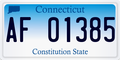 CT license plate AF01385