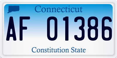 CT license plate AF01386