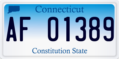 CT license plate AF01389