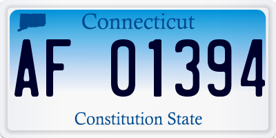 CT license plate AF01394