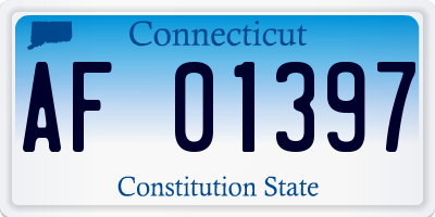 CT license plate AF01397