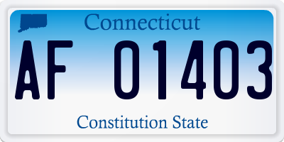 CT license plate AF01403