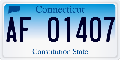 CT license plate AF01407