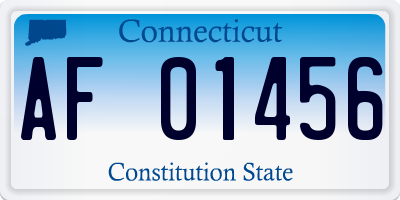 CT license plate AF01456