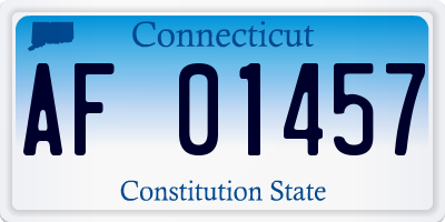 CT license plate AF01457