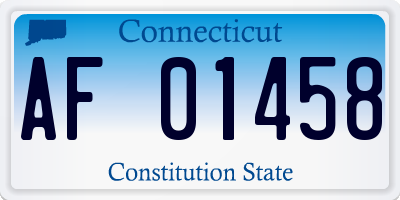 CT license plate AF01458