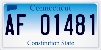 CT license plate AF01481