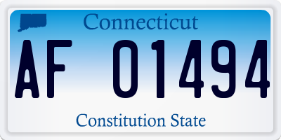 CT license plate AF01494