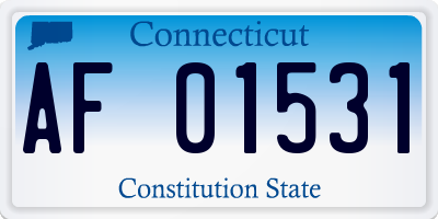CT license plate AF01531