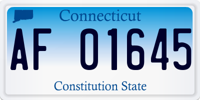 CT license plate AF01645