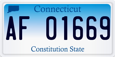 CT license plate AF01669