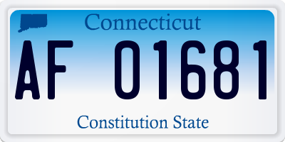 CT license plate AF01681