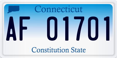 CT license plate AF01701