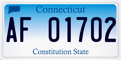 CT license plate AF01702
