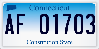 CT license plate AF01703