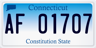 CT license plate AF01707