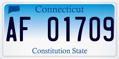 CT license plate AF01709