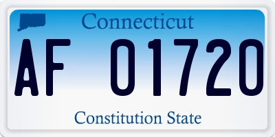 CT license plate AF01720