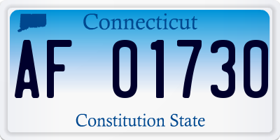 CT license plate AF01730