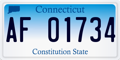 CT license plate AF01734