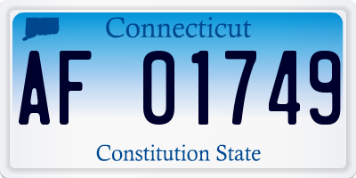 CT license plate AF01749