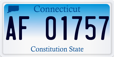 CT license plate AF01757