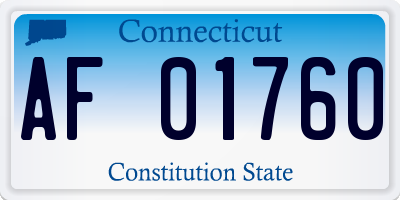 CT license plate AF01760
