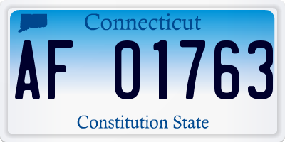 CT license plate AF01763