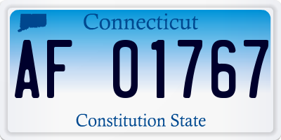 CT license plate AF01767