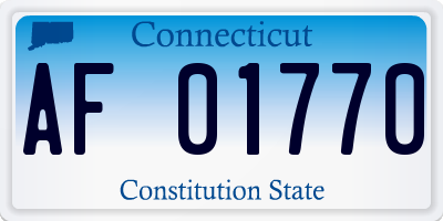 CT license plate AF01770