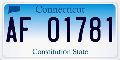 CT license plate AF01781