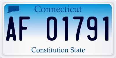 CT license plate AF01791