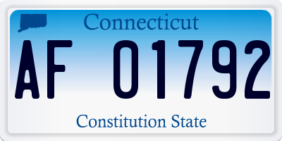 CT license plate AF01792