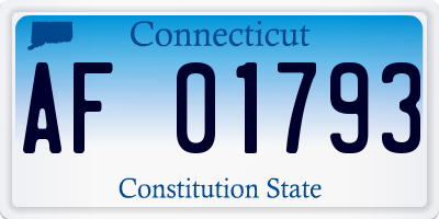 CT license plate AF01793
