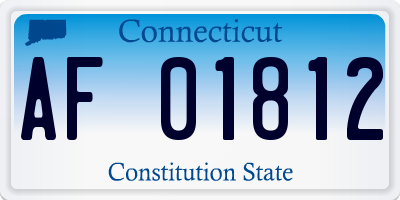 CT license plate AF01812