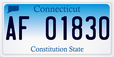 CT license plate AF01830