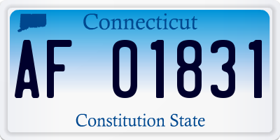 CT license plate AF01831