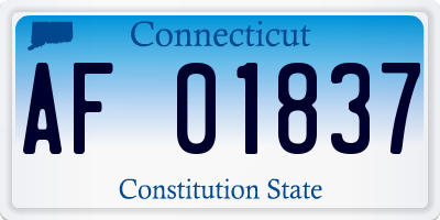 CT license plate AF01837