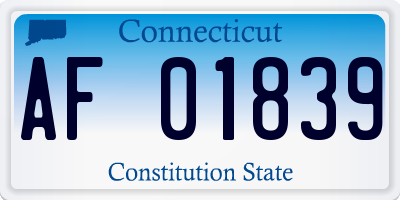 CT license plate AF01839
