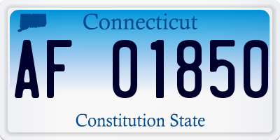 CT license plate AF01850