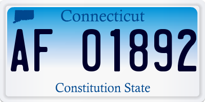 CT license plate AF01892