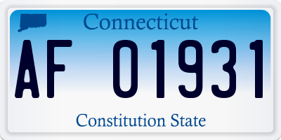 CT license plate AF01931