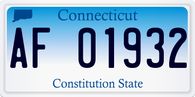 CT license plate AF01932