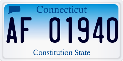 CT license plate AF01940