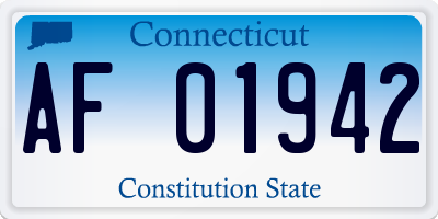 CT license plate AF01942