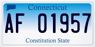 CT license plate AF01957