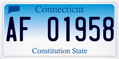 CT license plate AF01958