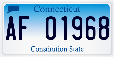 CT license plate AF01968