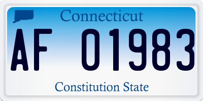 CT license plate AF01983