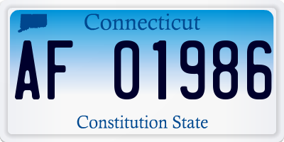 CT license plate AF01986